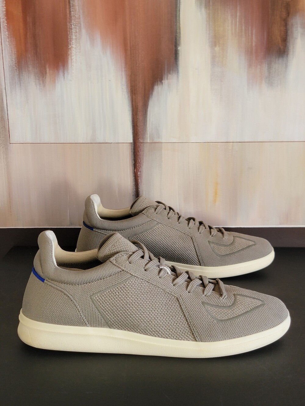 Rothys Shoes Mens Size 10 Gray Knit RS01 Lace Up Casual Sneakers Sustainable